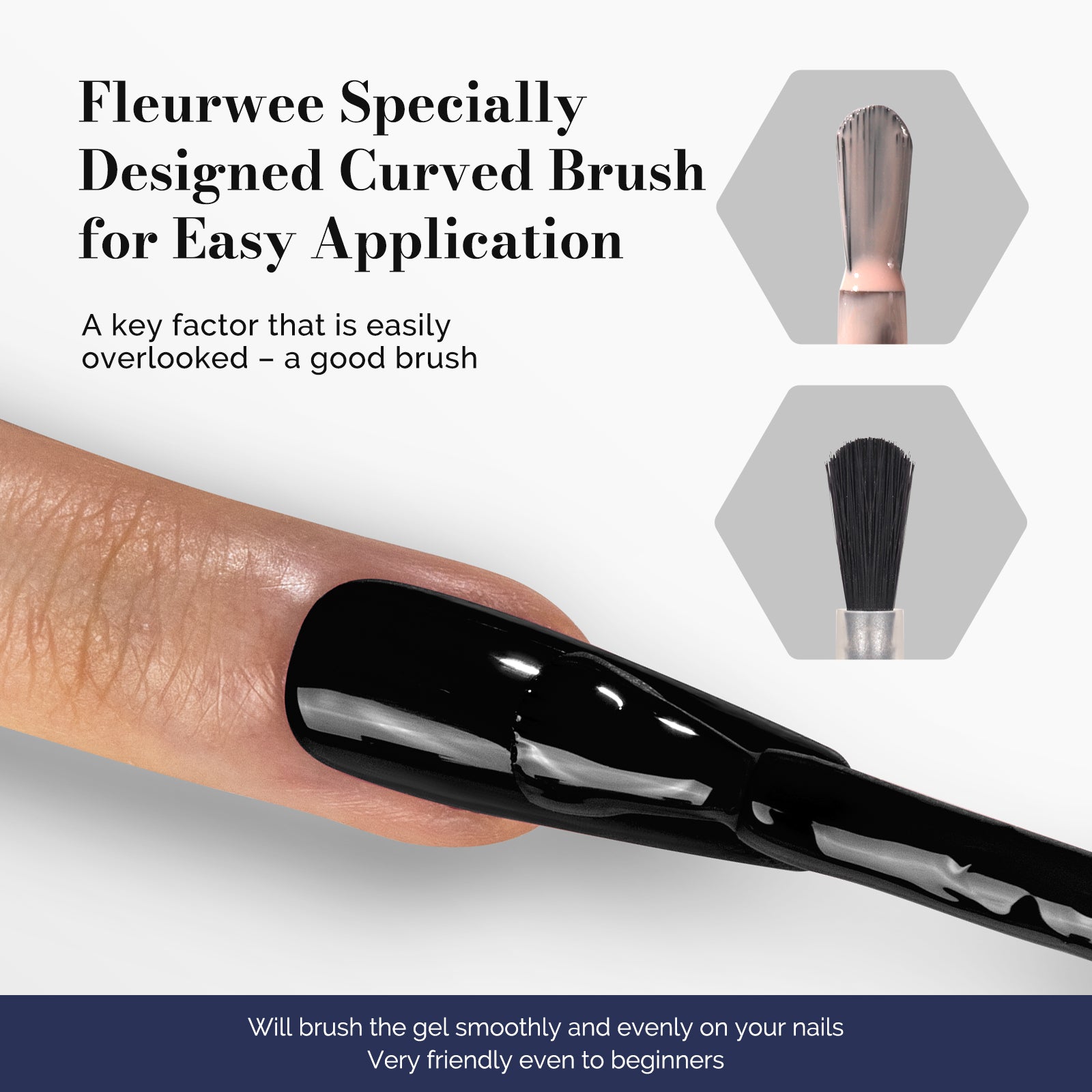 Fleurwee HEMA-Free & HPMA-Free & TPO-Free Gel Polish 2Pcs Black & White - P03+P04 - 图片5