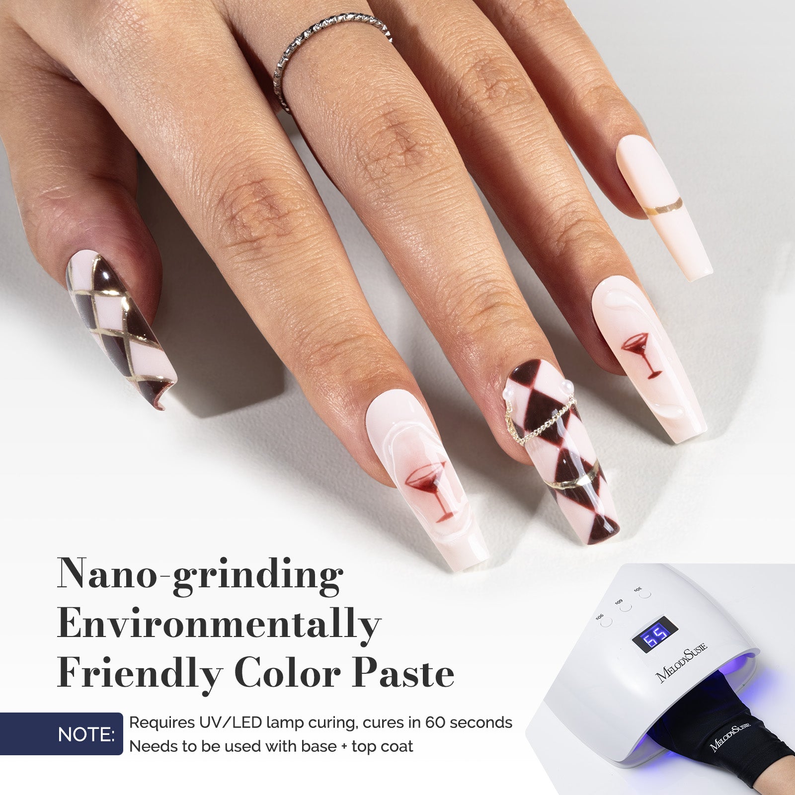 Fleurwee HEMA-Free & HPMA-Free & TPO-Free Gel Polish 2Pcs Bordeaux Red Brown&Pale Pink-P02+P12 - 图片2