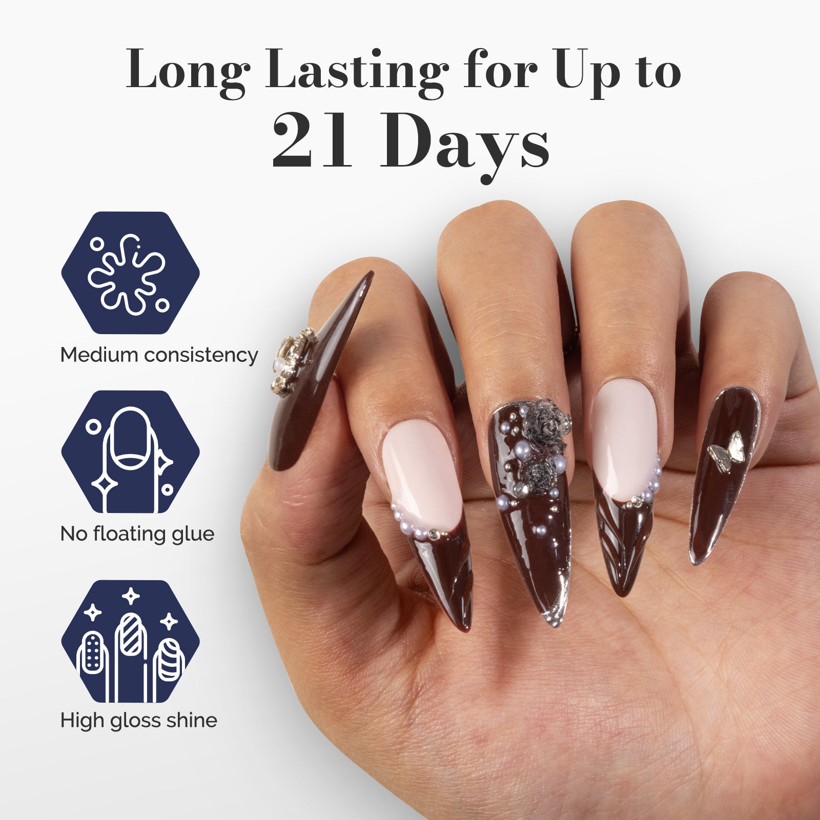 Fleurwee HEMA-Free & HPMA-Free & TPO-Free Gel Polish 2Pcs Bordeaux Red Brown&Pale Pink-P02+P12 - 图片3