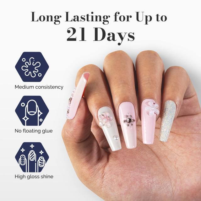 Fleurwee HEMA-Free & HPMA-Free & TPO-Free Gel Polish 2Pcs Light Pink&White-P04+P13