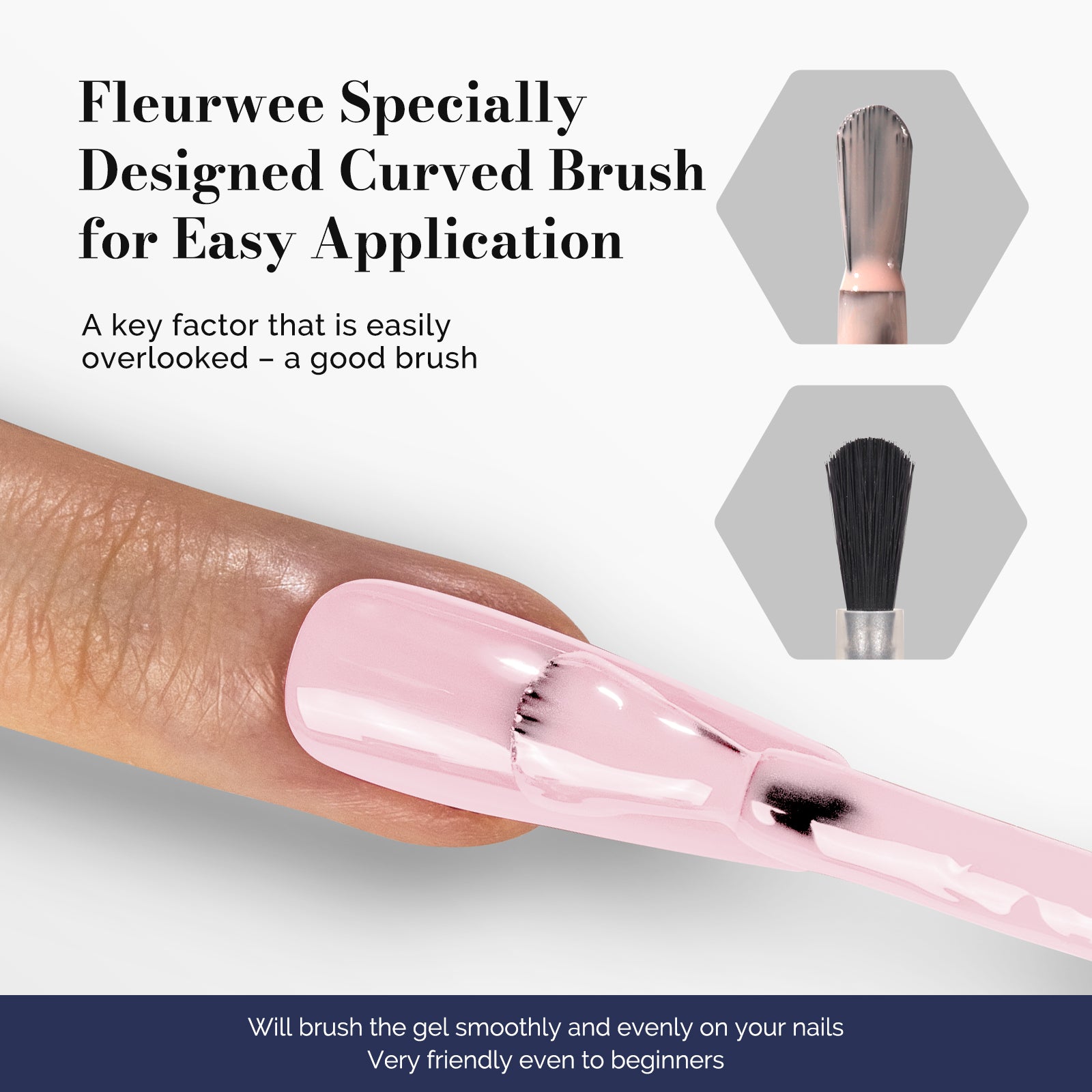 Fleurwee HEMA-Free & HPMA-Free & TPO-Free Gel Polish 2Pcs Light Pink&White-P04+P13 - 图片4