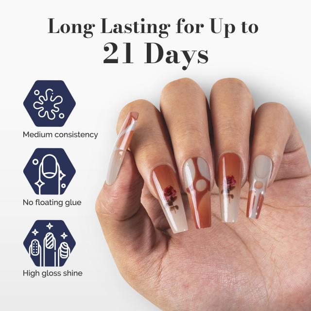 Fleurwee HEMA-Free & HPMA-Free & TPO-Free Gel Polish 2Pcs Neutral Brown&Raspberry Red-P26+P28