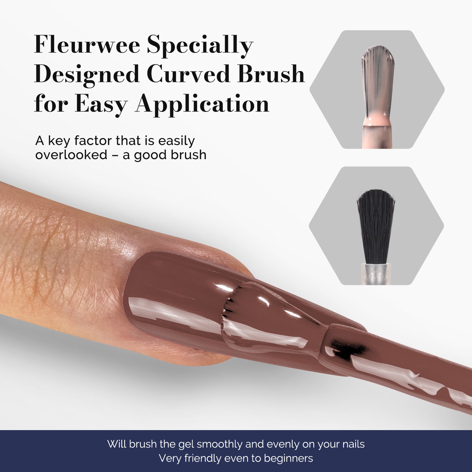 Fleurwee HEMA-Free & HPMA-Free & TPO-Free Gel Polish 2Pcs Neutral Brown&Raspberry Red-P26+P28 - 图片5