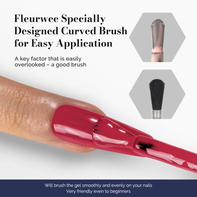 Fleurwee HEMA-Free & HPMA-Free & TPO-Free Gel Polish 2Pcs Raspberry Red&Light Pink-P13+P22