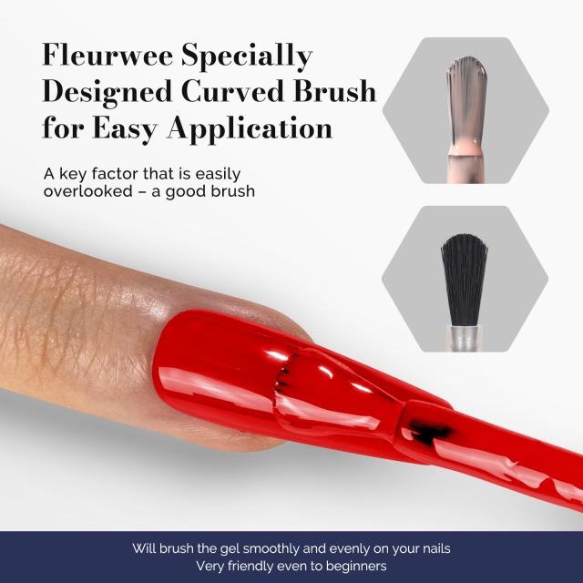 Fleurwee HEMA-Free & HPMA-Free & TPO-Free Gel Polish 2Pcs Red&Green-P39+P52