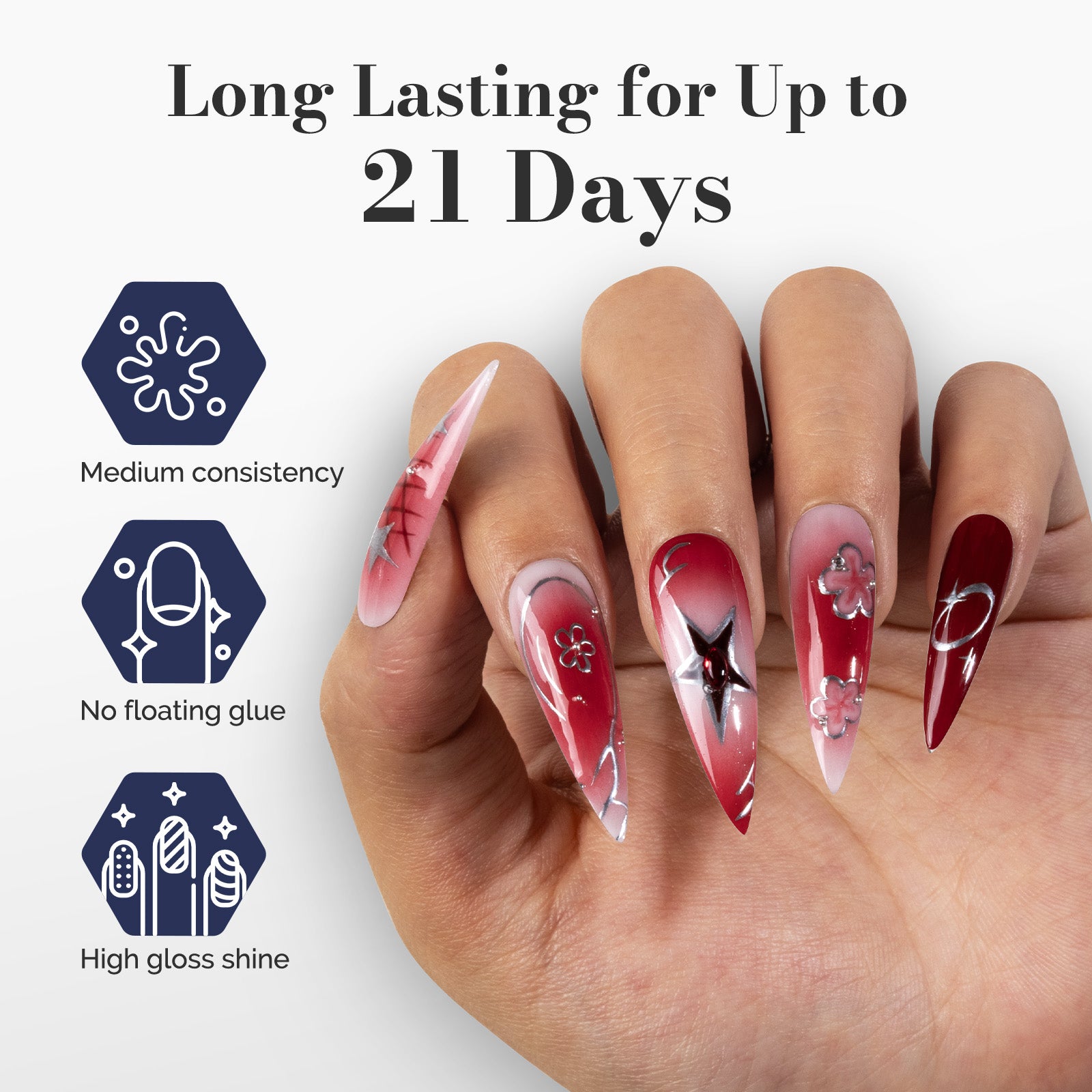 Fleurwee HEMA-Free & HPMA-Free & TPO-Free Gel Polish 2Pcs Rose Red&Bordeaux Red Brown-P02+P29 - 图片4