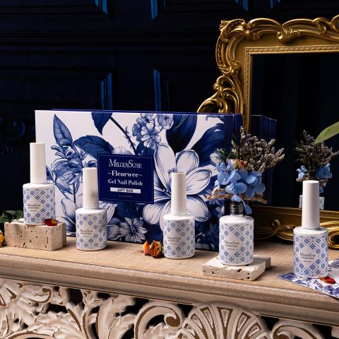 Fleurwee HEMA-Free & HPMA-Free & TPO-Free Plant-based Gel Nail Polish Serenity Bloom Gift Box - 0.5 fl oz/15ml