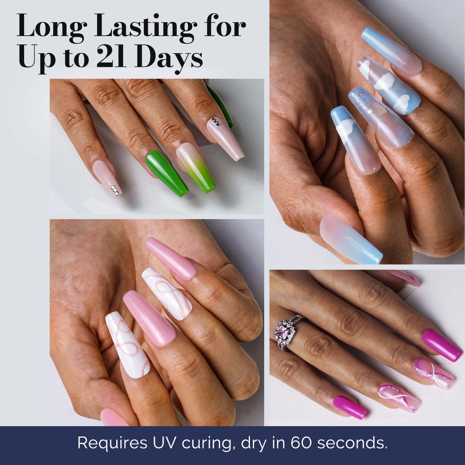 Fleurwee HEMA-Free & HPMA-Free & TPO-Free Plant-based Gel Nail Polish 8+1 Set - Macaron Palette - 图片4