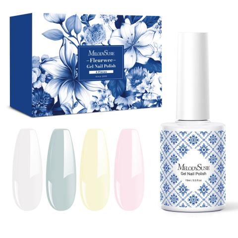 Fleurwee HEMA-Free & HPMA-Free & TPO-Free Plant-based Gel Nail Polish Set (0.5 fl oz/15ml) - Fresh Color