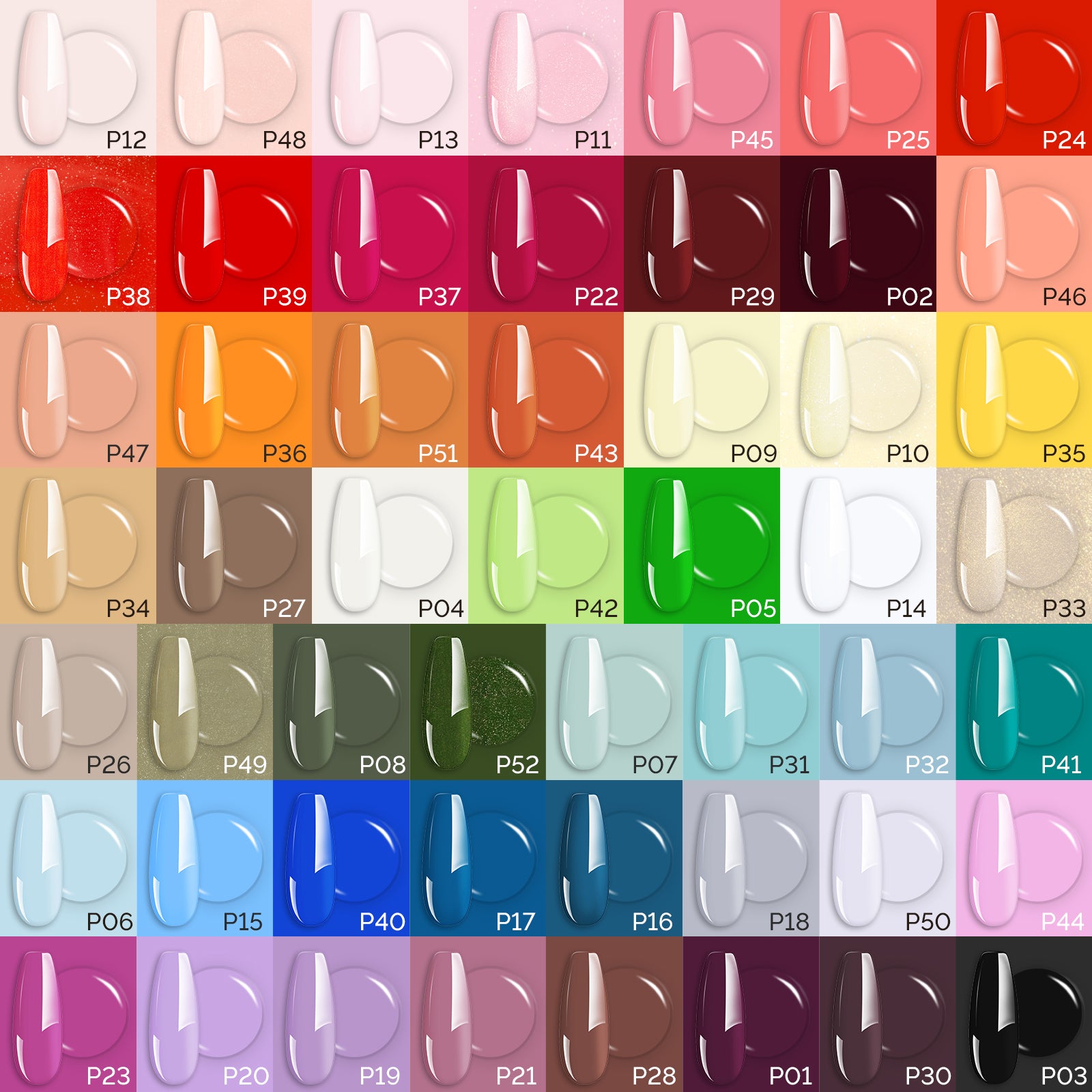 Fleurwee HEMA-Free & HPMA-Free & TPO-Free Plant-Based Gel Nail Polish Set - 52 Colors - 图片2