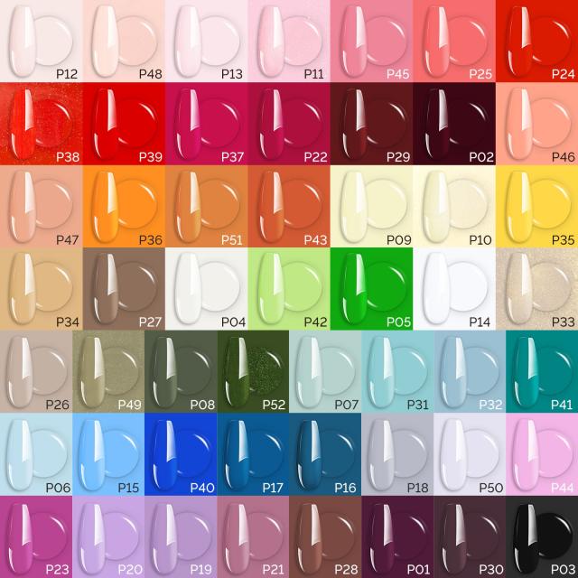 Fleurwee HEMA-Free & HPMA-Free & TPO-Free Plant-Based Gel Nail Polish Set - 52 Colors