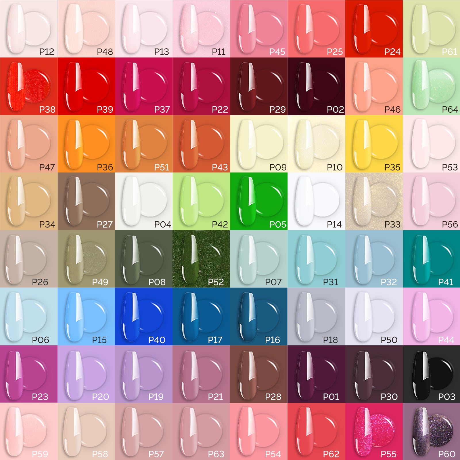 Fleurwee HEMA-Free & HPMA-Free & TPO-Free Plant-Based Gel Nail Polish Set - 64 Colors - 图片2