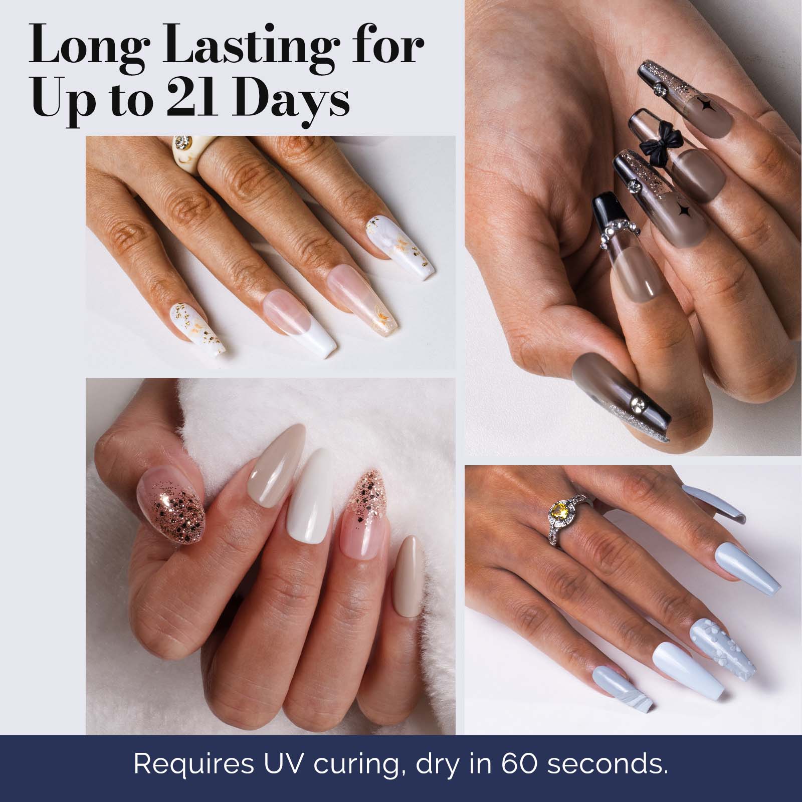 Fleurwee HEMA-Free & HPMA-Free & TPO-Free Plant-based Gel Nail Polish 8+1 Set - Sporty Chic - 图片4