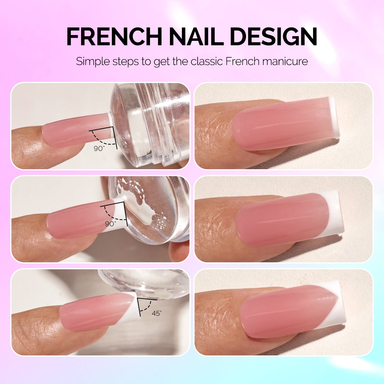 French Nail Stamper Kit 2PCS - Laser Glitter - 图片4