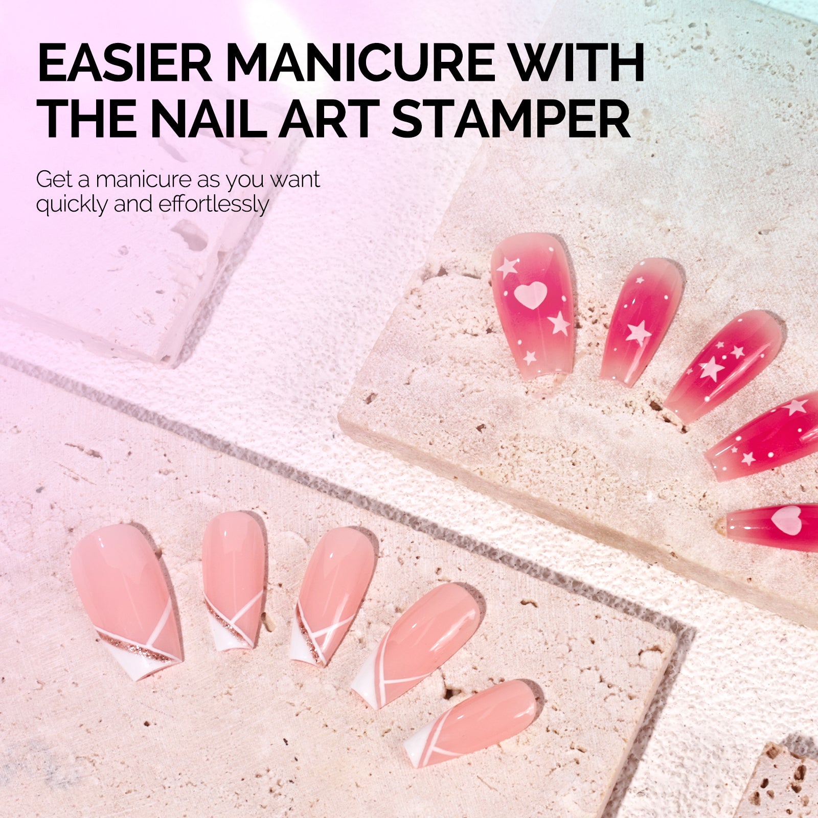 French Nail Stamper Kit 2PCS - Laser Glitter - 图片6