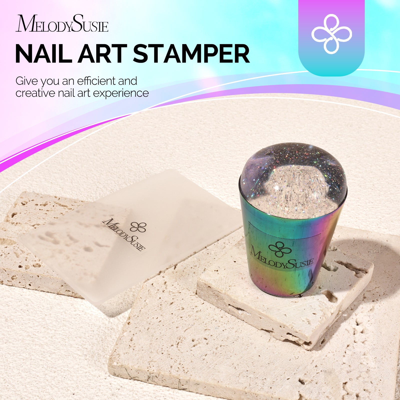 French Nail Stamper Kit 2PCS - Laser Glitter - 图片7