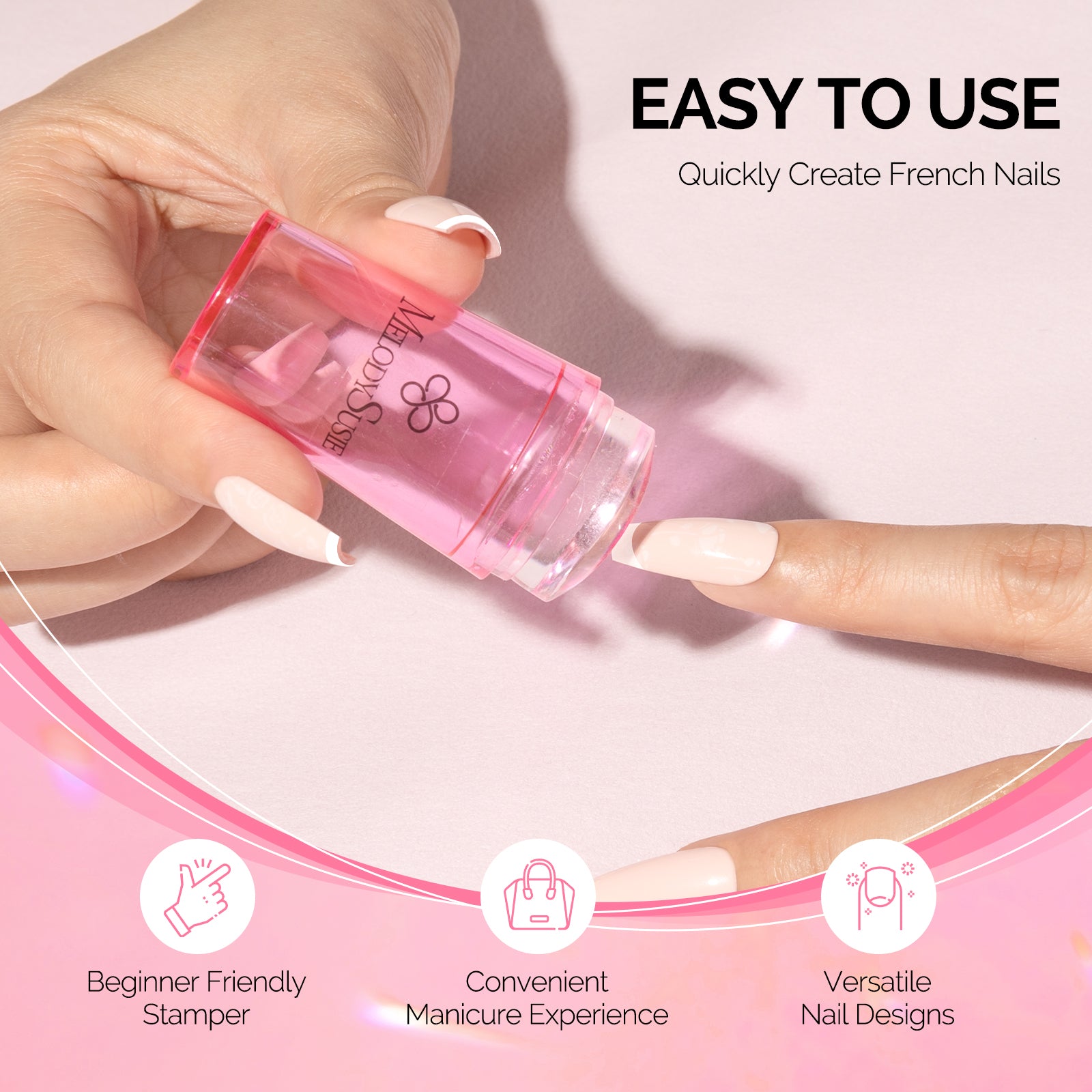 French Nail Stamper Kit 2PCS - Pink - 图片3