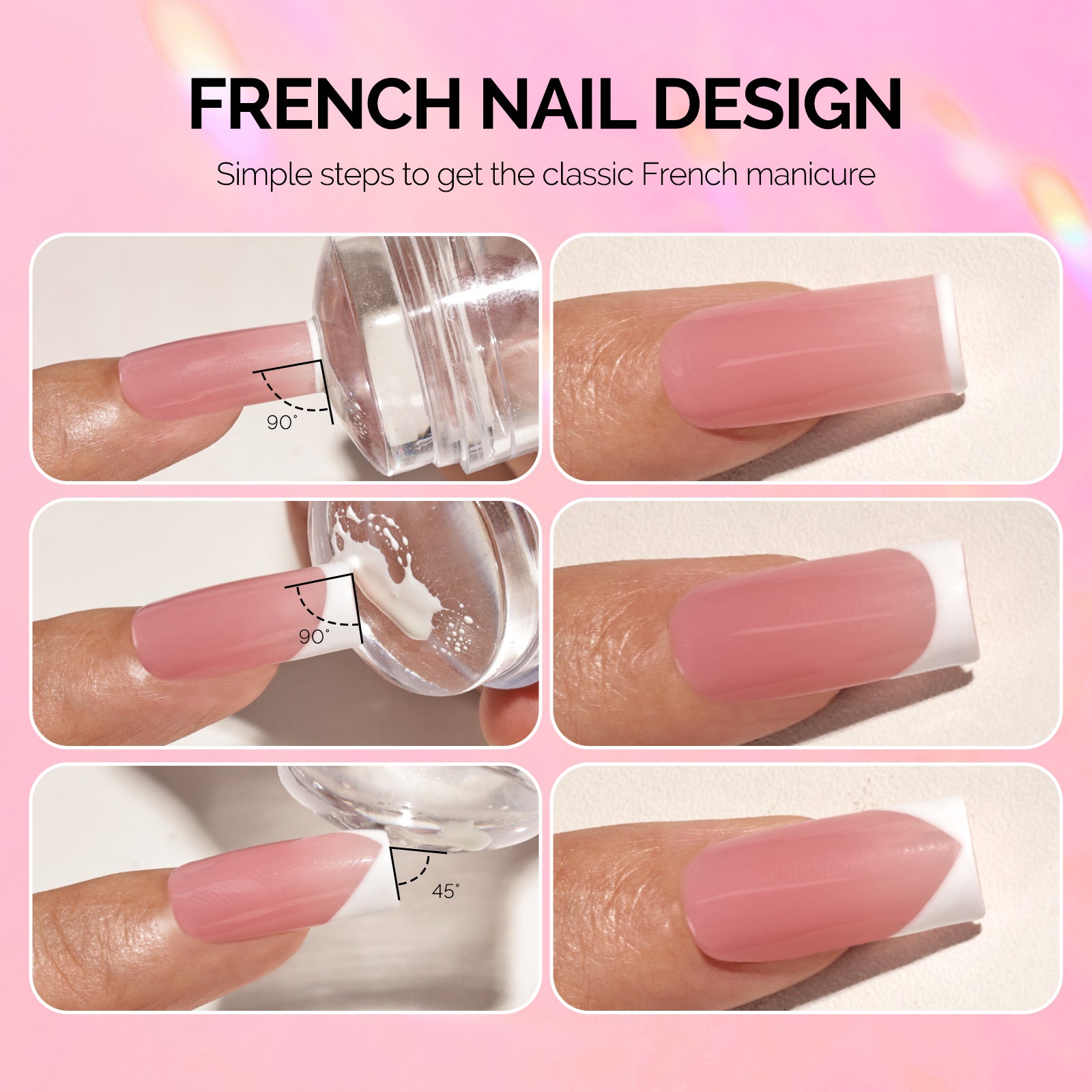 French Nail Stamper Kit 2PCS - Pink - 图片4