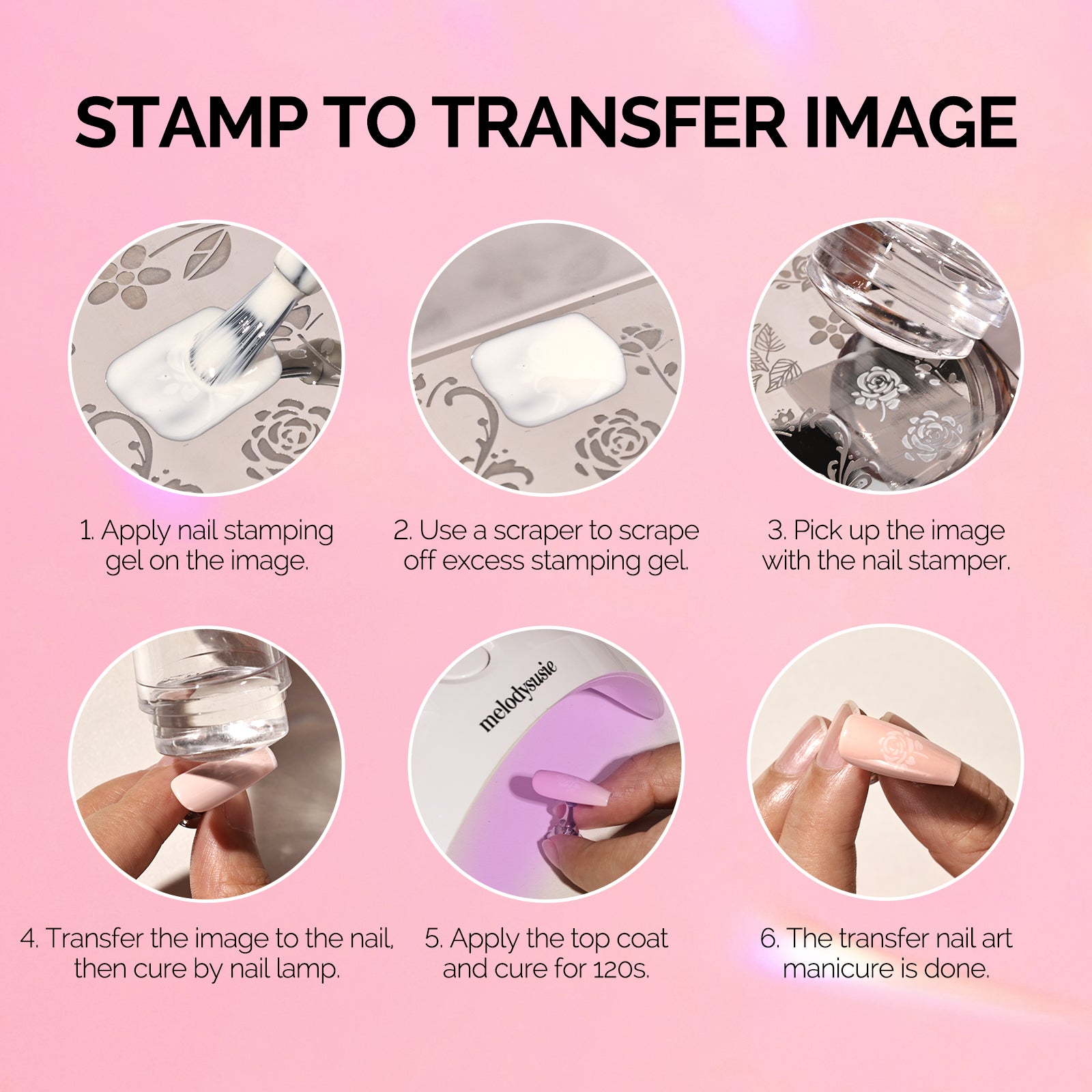 French Nail Stamper Kit 2PCS - Pink - 图片7