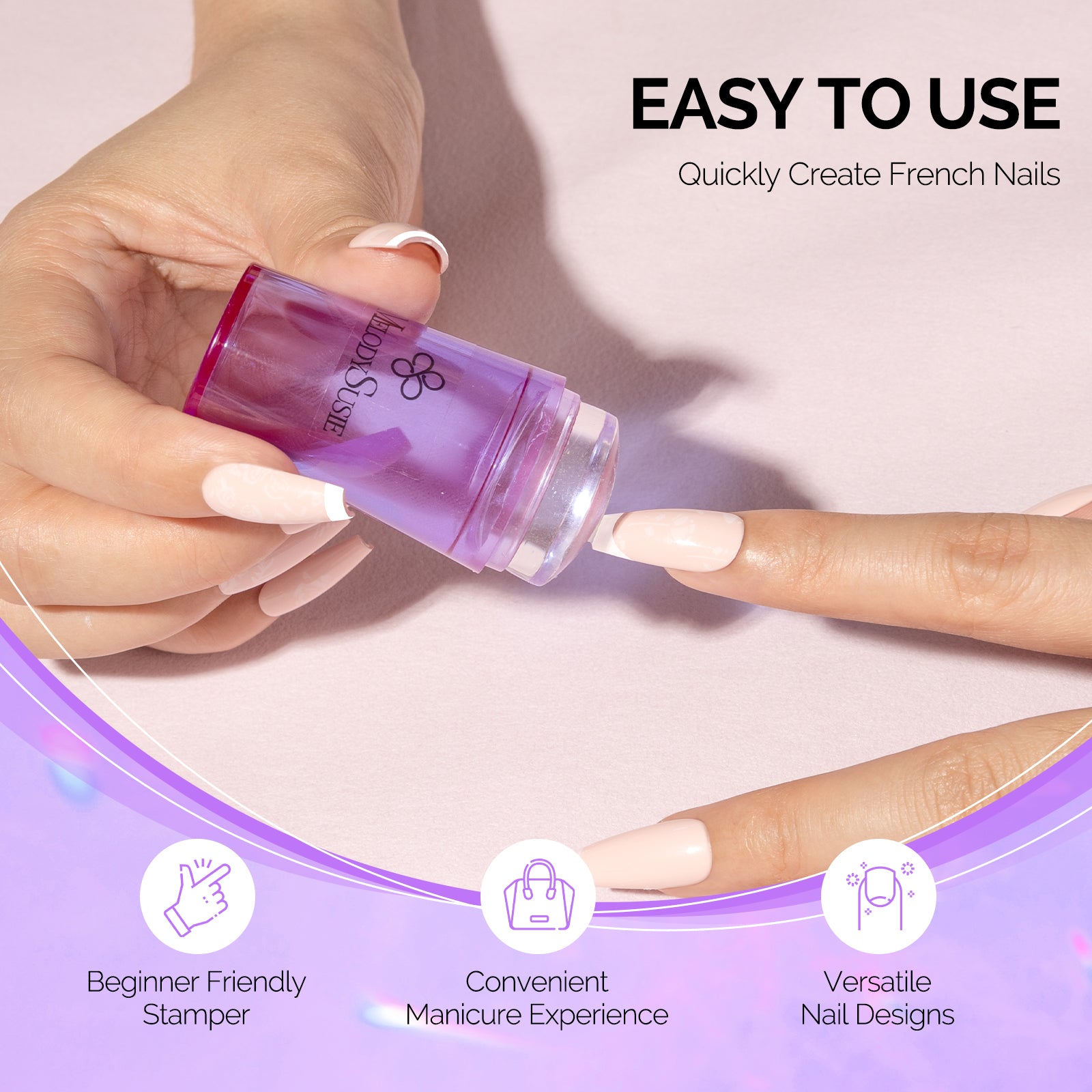 French Nail Stamper Kit 2PCS - Purple - 图片3