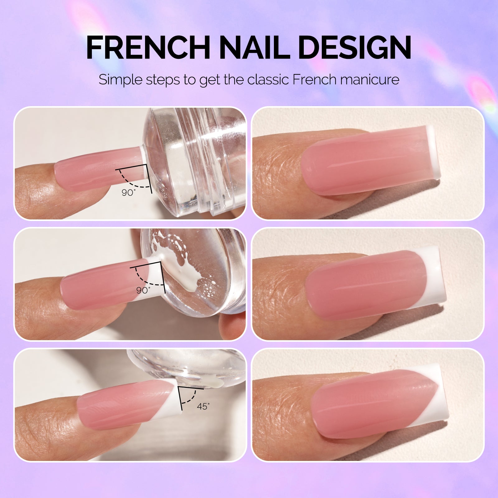 French Nail Stamper Kit 2PCS - Purple - 图片4