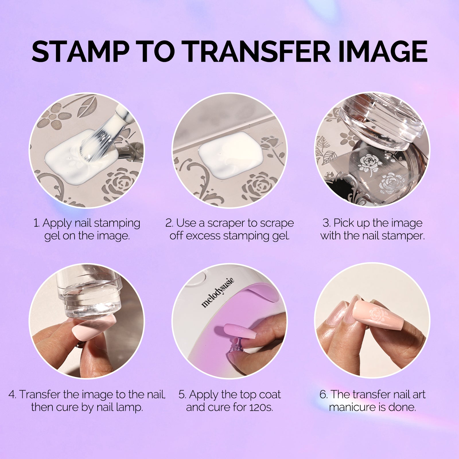 French Nail Stamper Kit 2PCS - Purple - 图片5