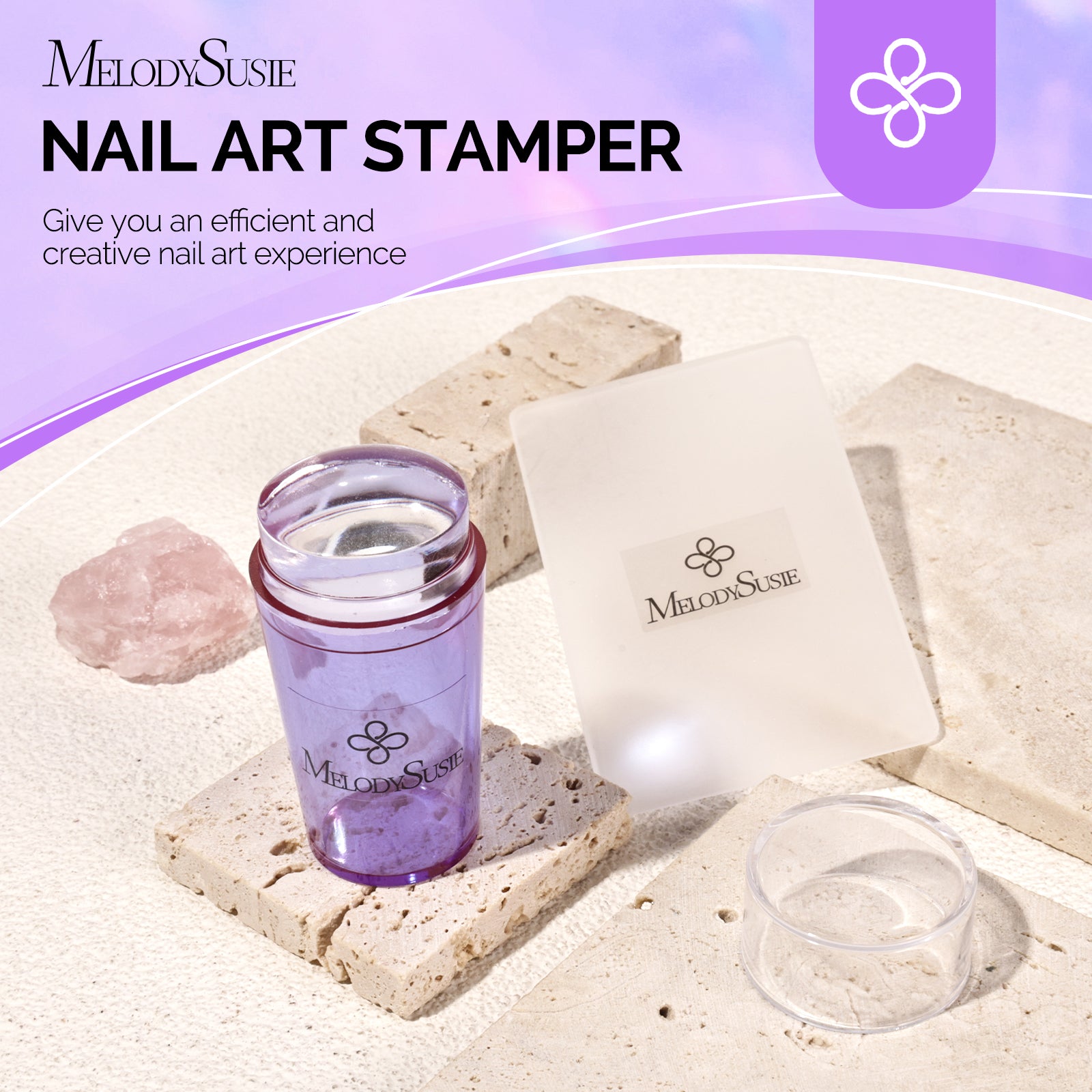 French Nail Stamper Kit 2PCS - Purple - 图片7