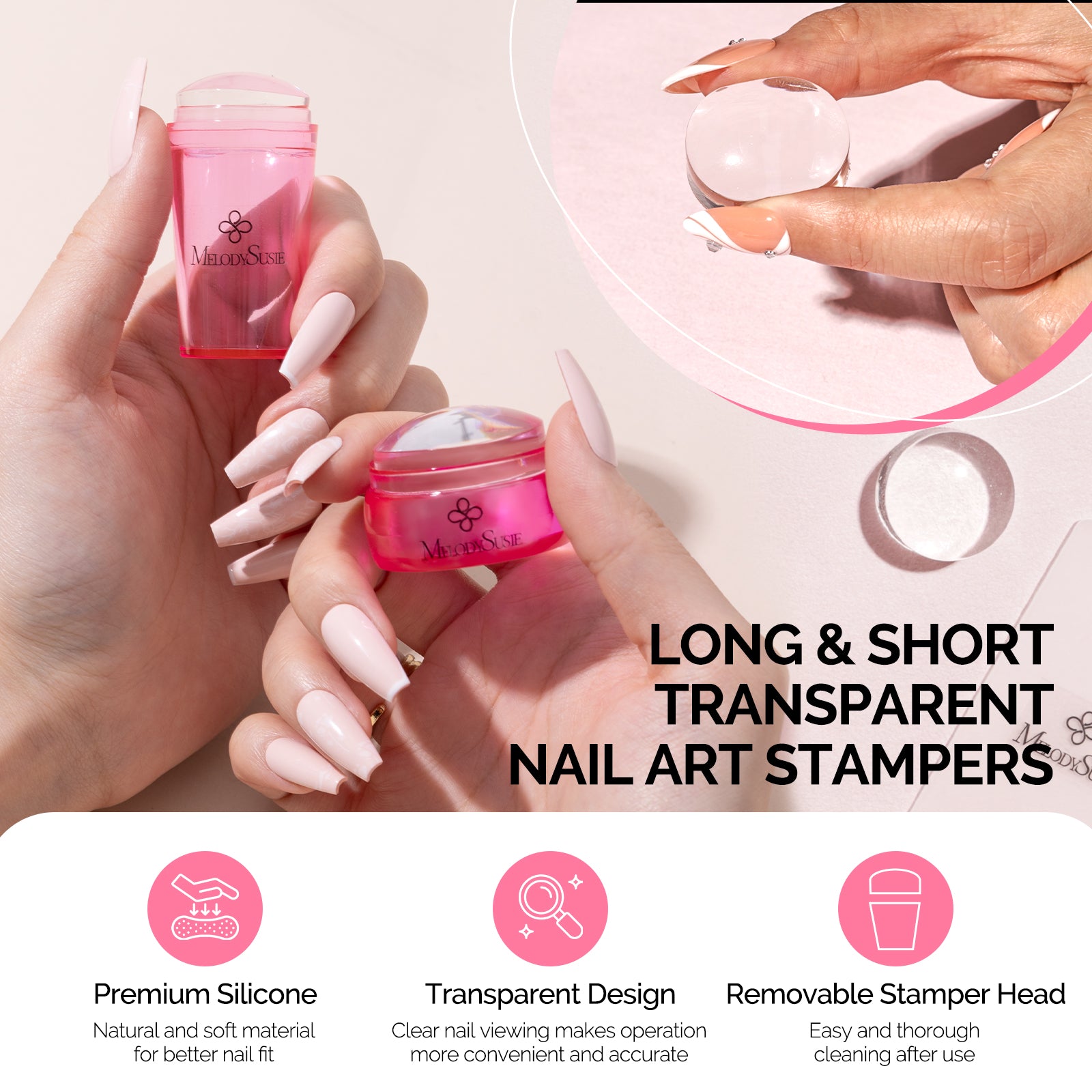 French Nail Stamper Kit 4PCS - Pink - 图片3