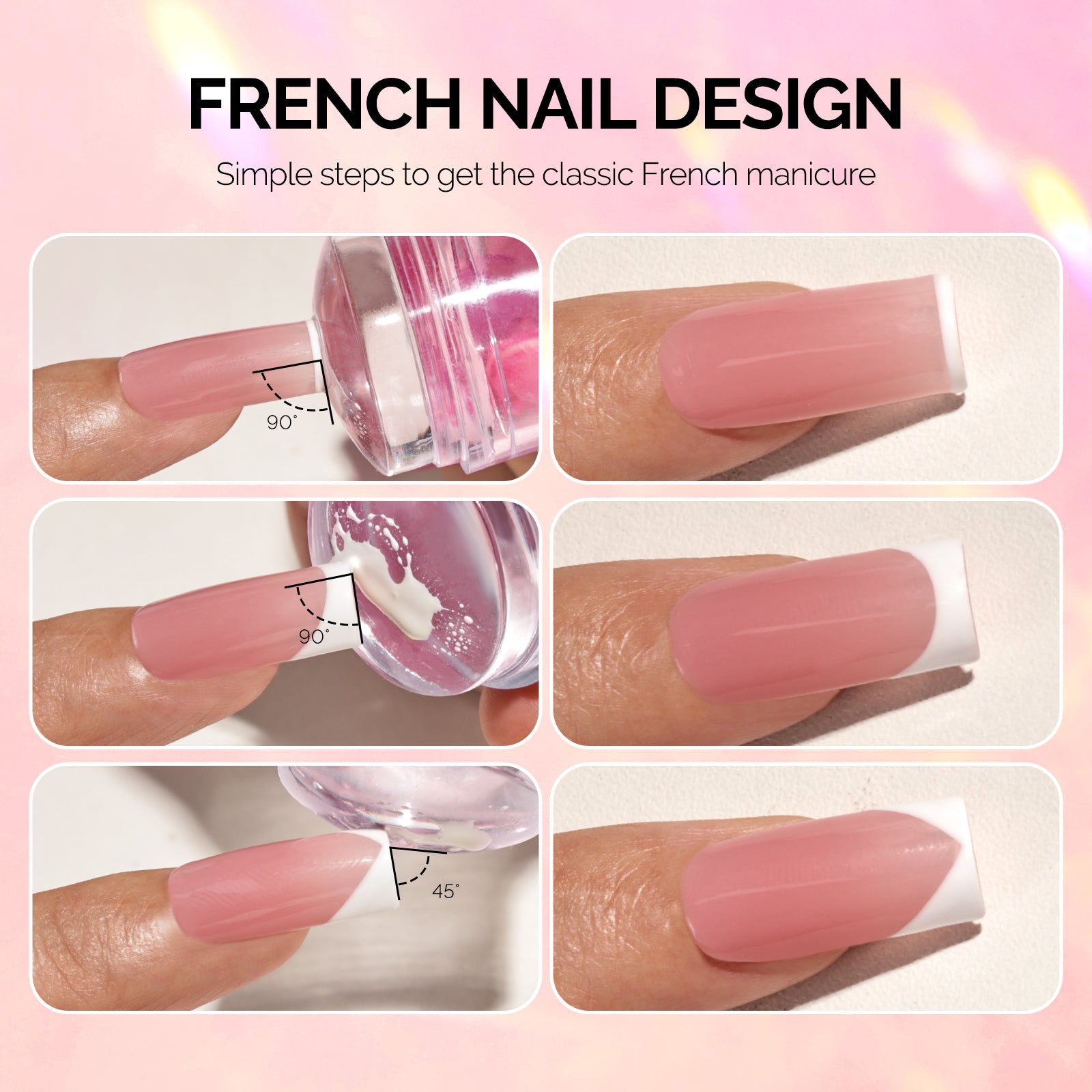 French Nail Stamper Kit 4PCS - Pink - 图片4
