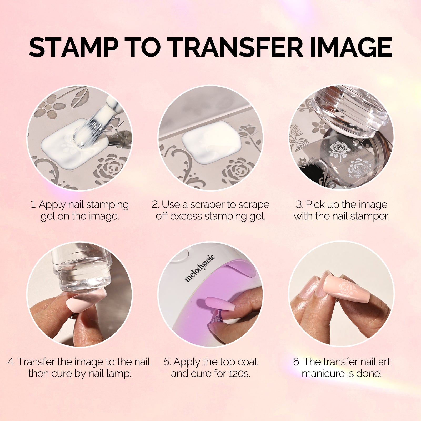 French Nail Stamper Kit 4PCS - Pink - 图片5