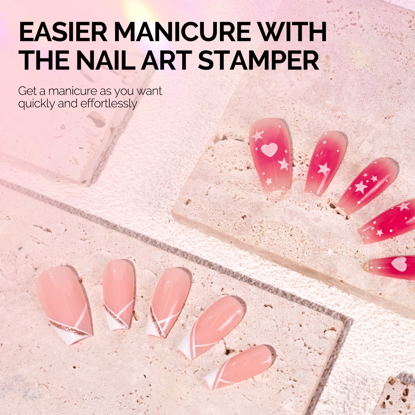 French Nail Stamper Kit 4PCS - Pink - 图片6