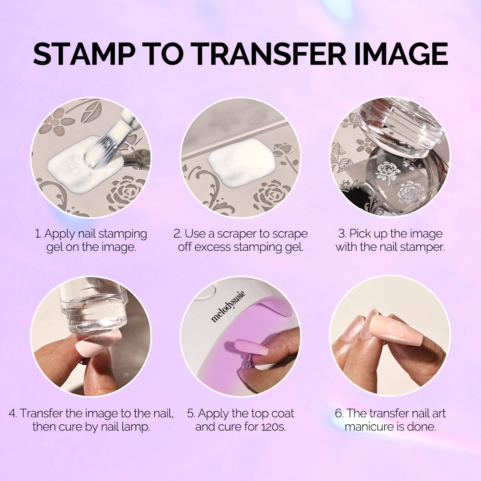 French Nail Stamper Kit 4PCS - Purple - 图片5