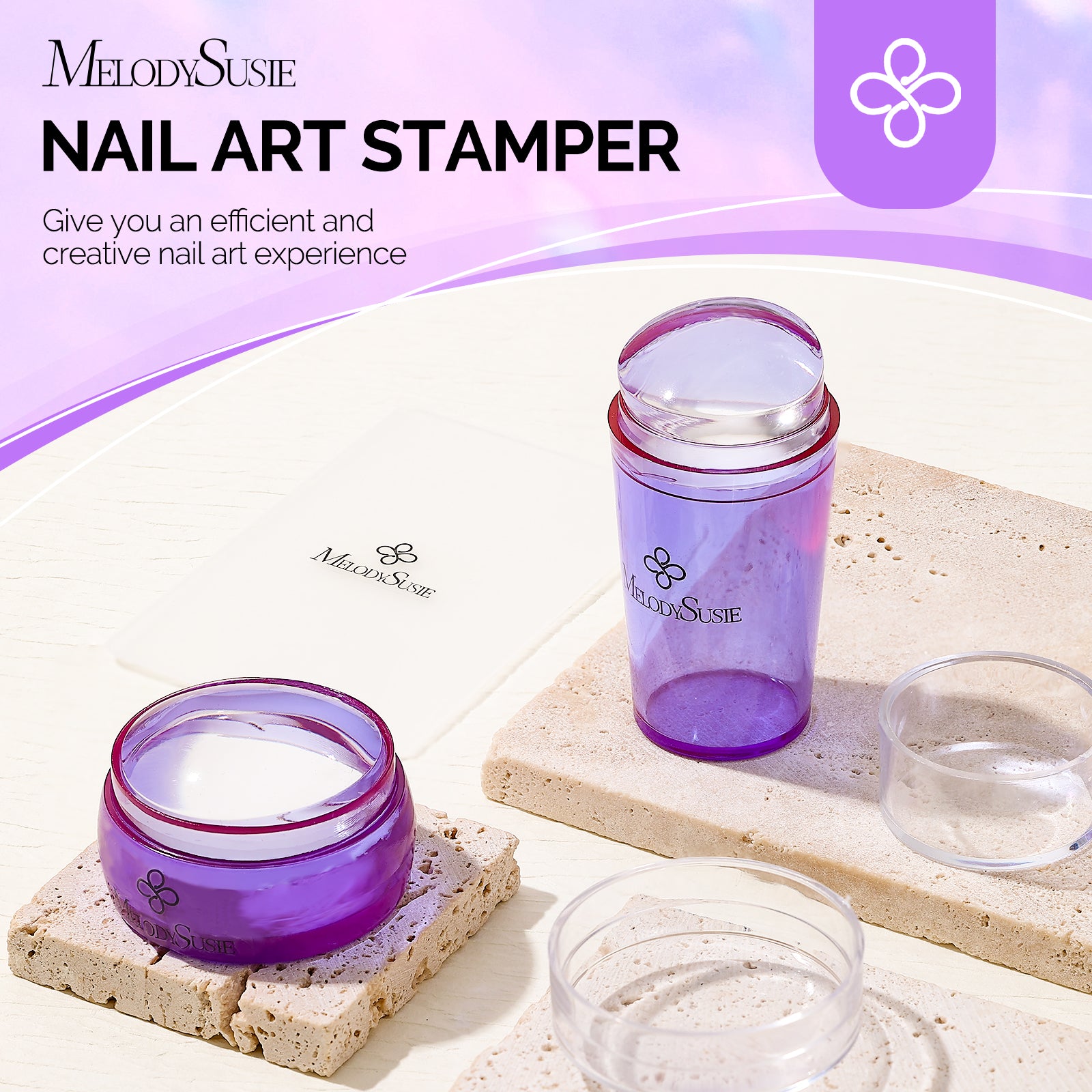French Nail Stamper Kit 4PCS - Purple - 图片7