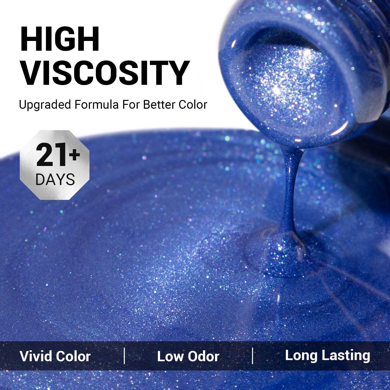 G187 Cyber Blue Neon - TPO-Free Thick Gel Nail Polish(15ml) - 图片3