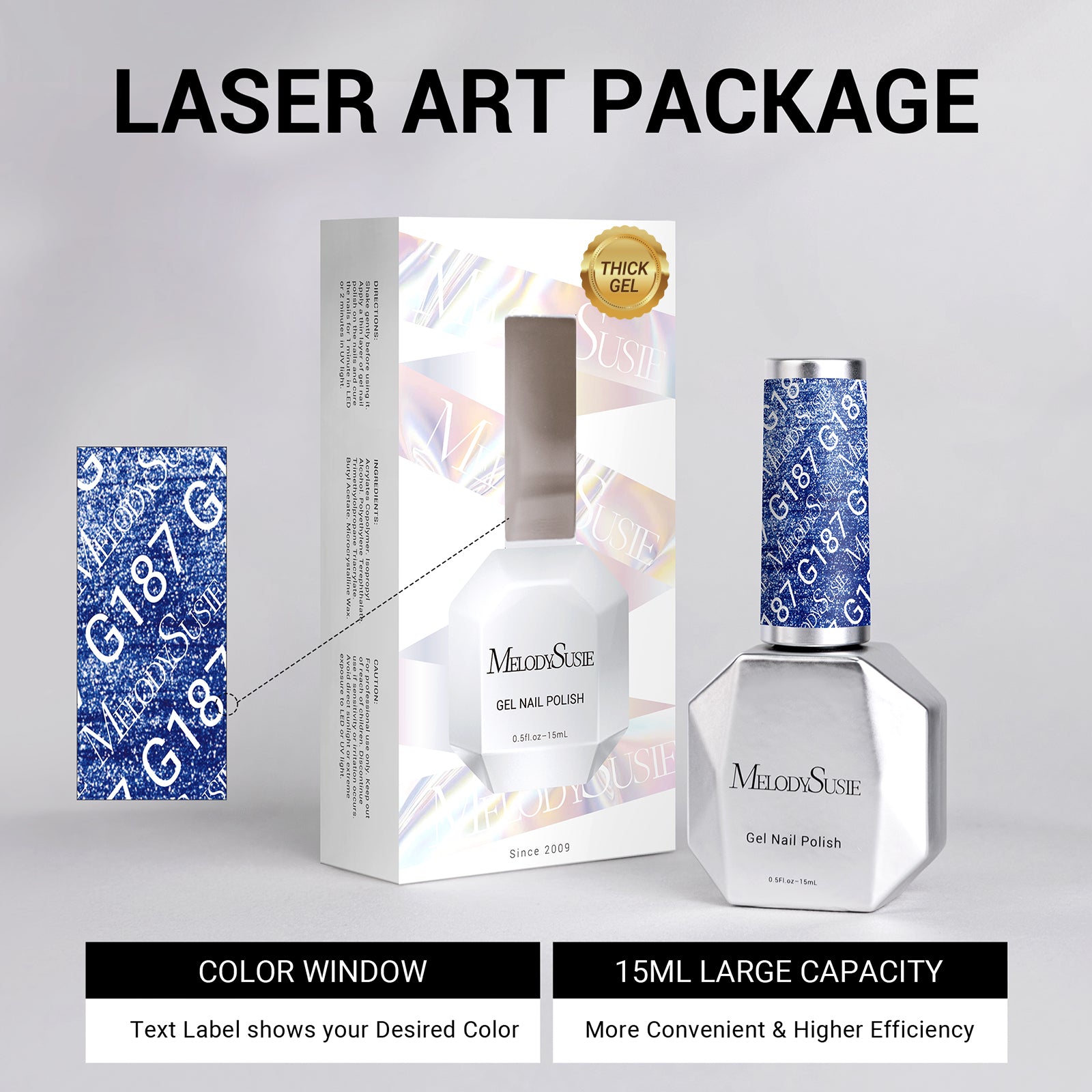 G187 Cyber Blue Neon - TPO-Free Thick Gel Nail Polish(15ml) - 图片6