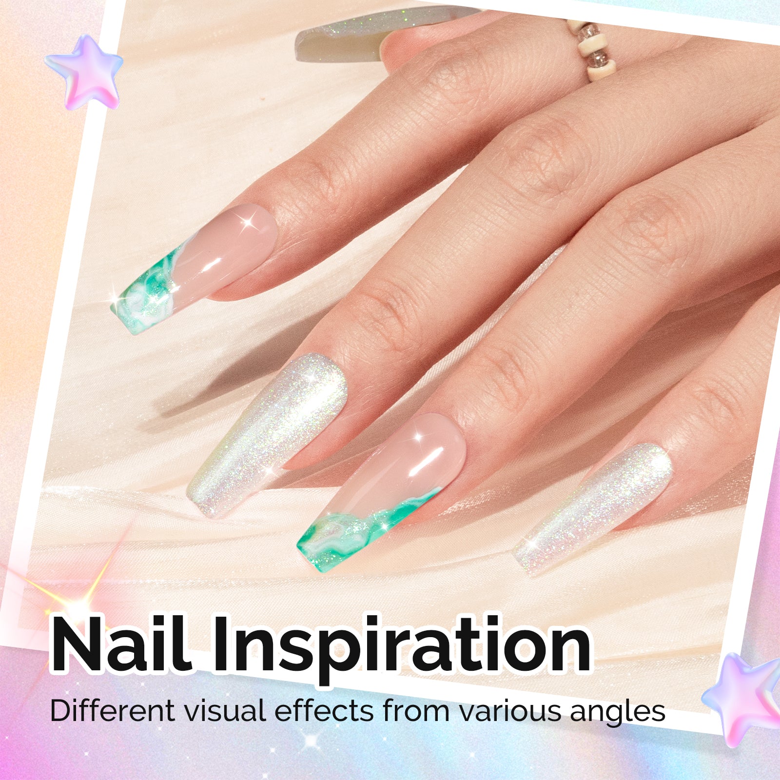 G2302 Jelly White Aurora Shimmer - TPO-Free Thick Gel Nail Polish(15ml) - 图片3