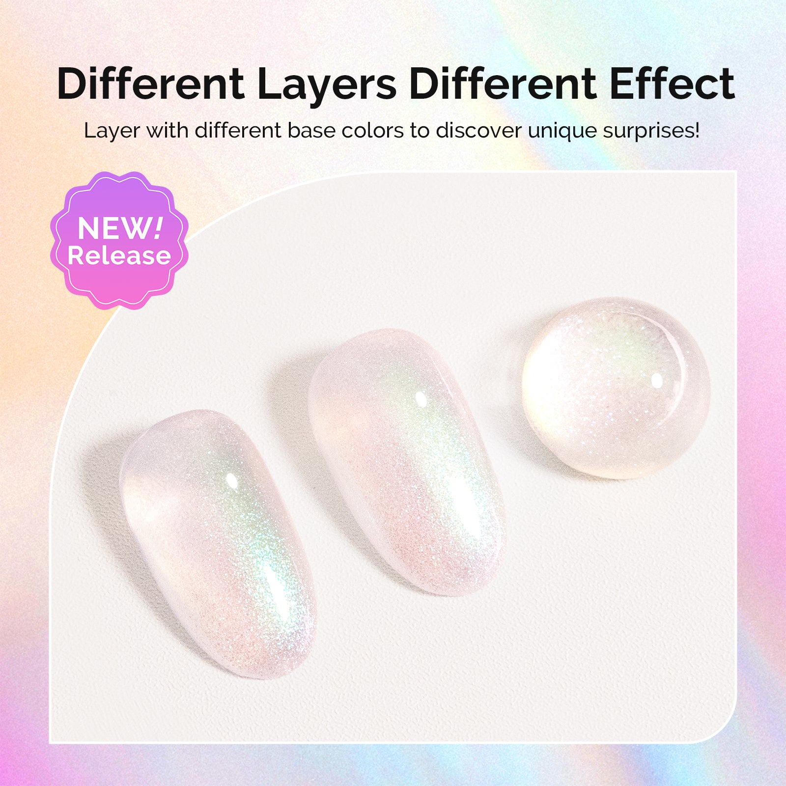 G2302 Jelly White Aurora Shimmer - TPO-Free Thick Gel Nail Polish(15ml) - 图片4