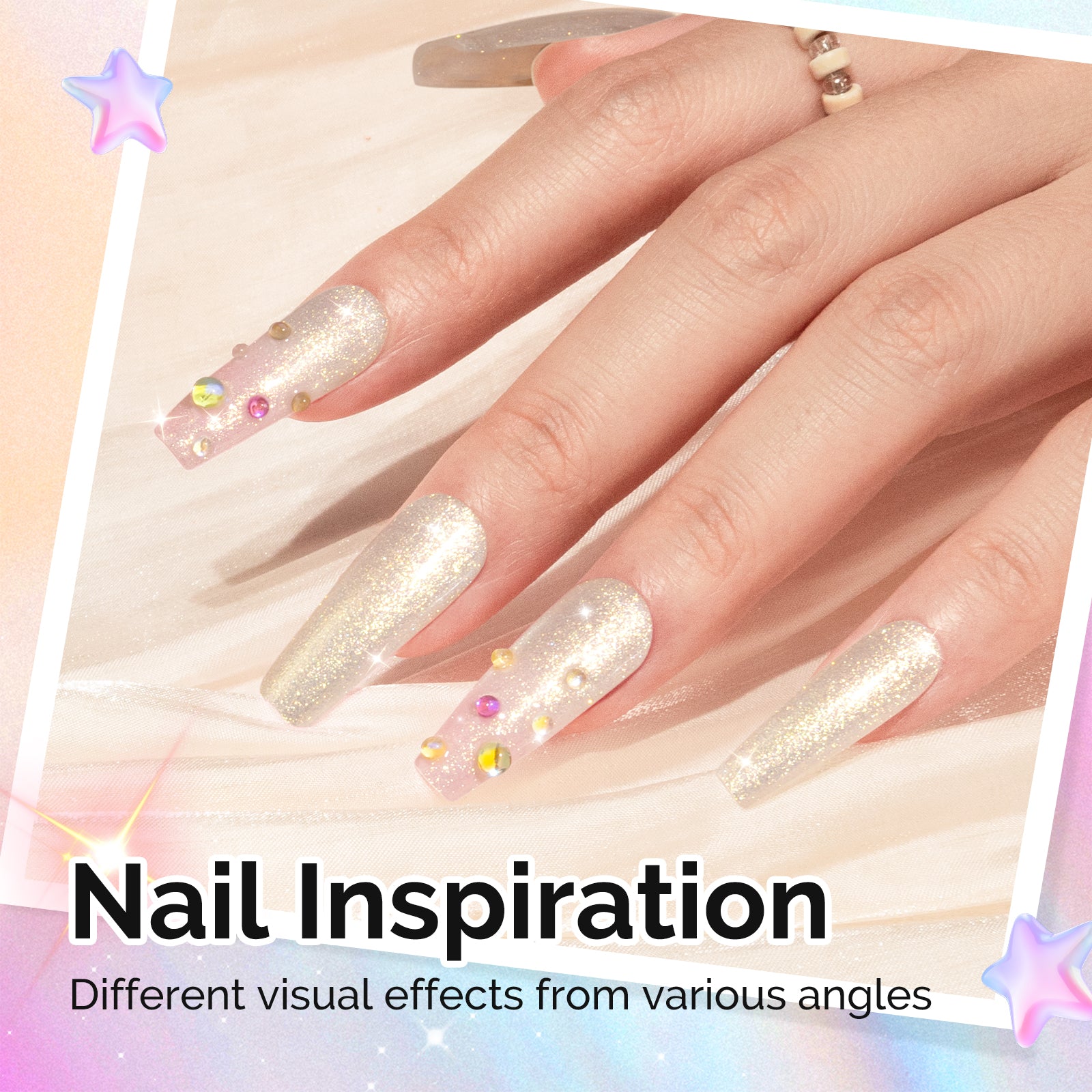 G2303 Jelly White Aurora Shimmer - TPO-Free Thick Gel Nail Polish(15ml) - 图片3