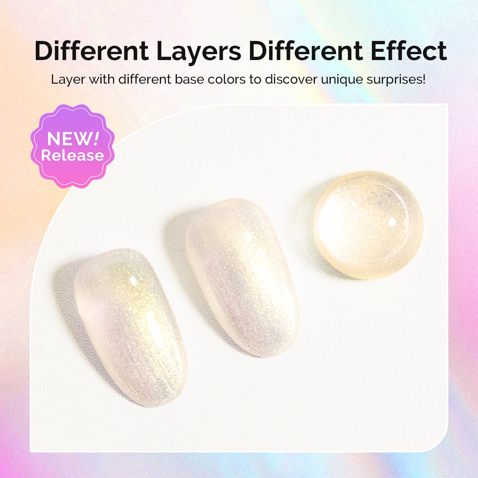 G2303 Jelly White Aurora Shimmer - TPO-Free Thick Gel Nail Polish(15ml) - 图片4