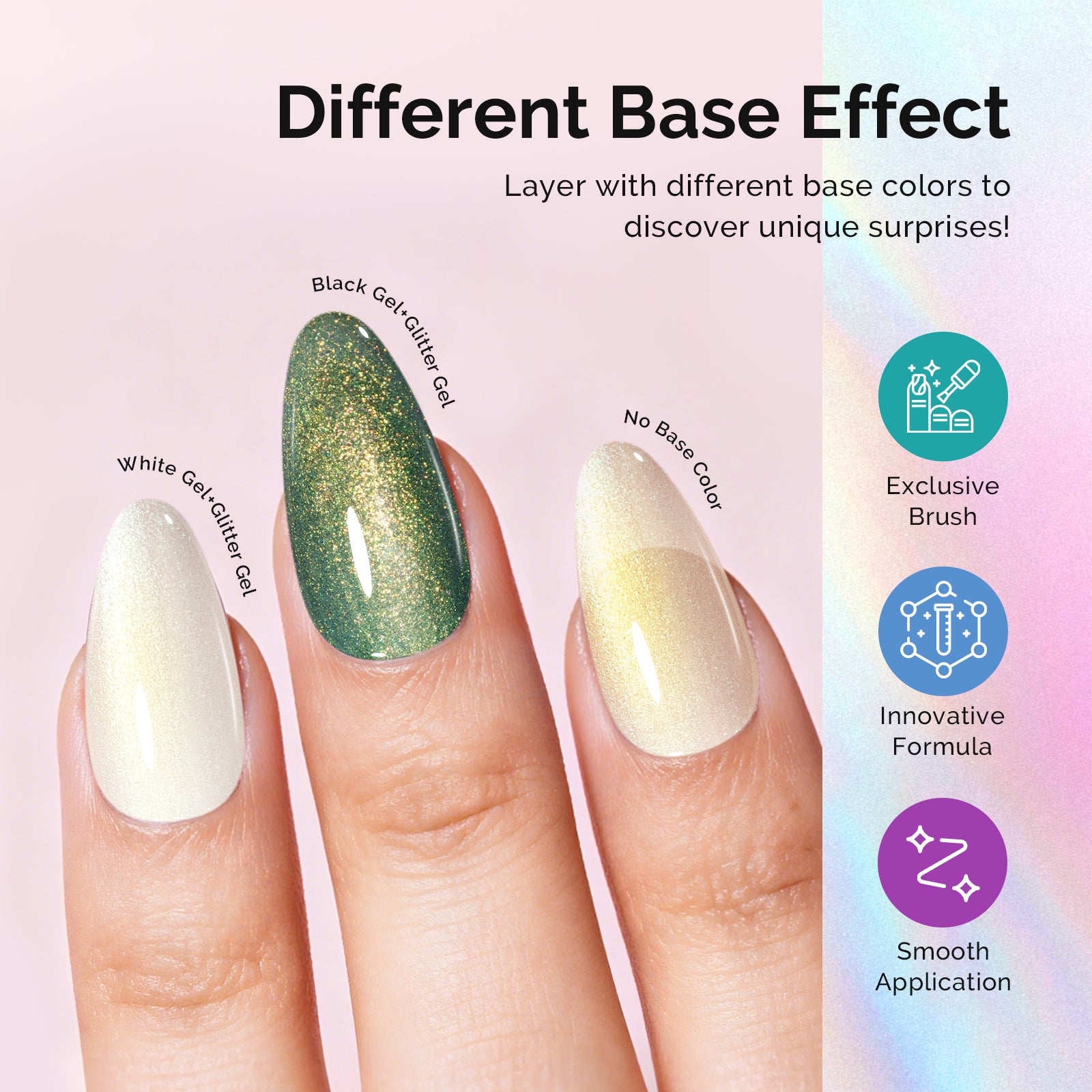 G2303 Jelly White Aurora Shimmer - TPO-Free Thick Gel Nail Polish(15ml) - 图片5