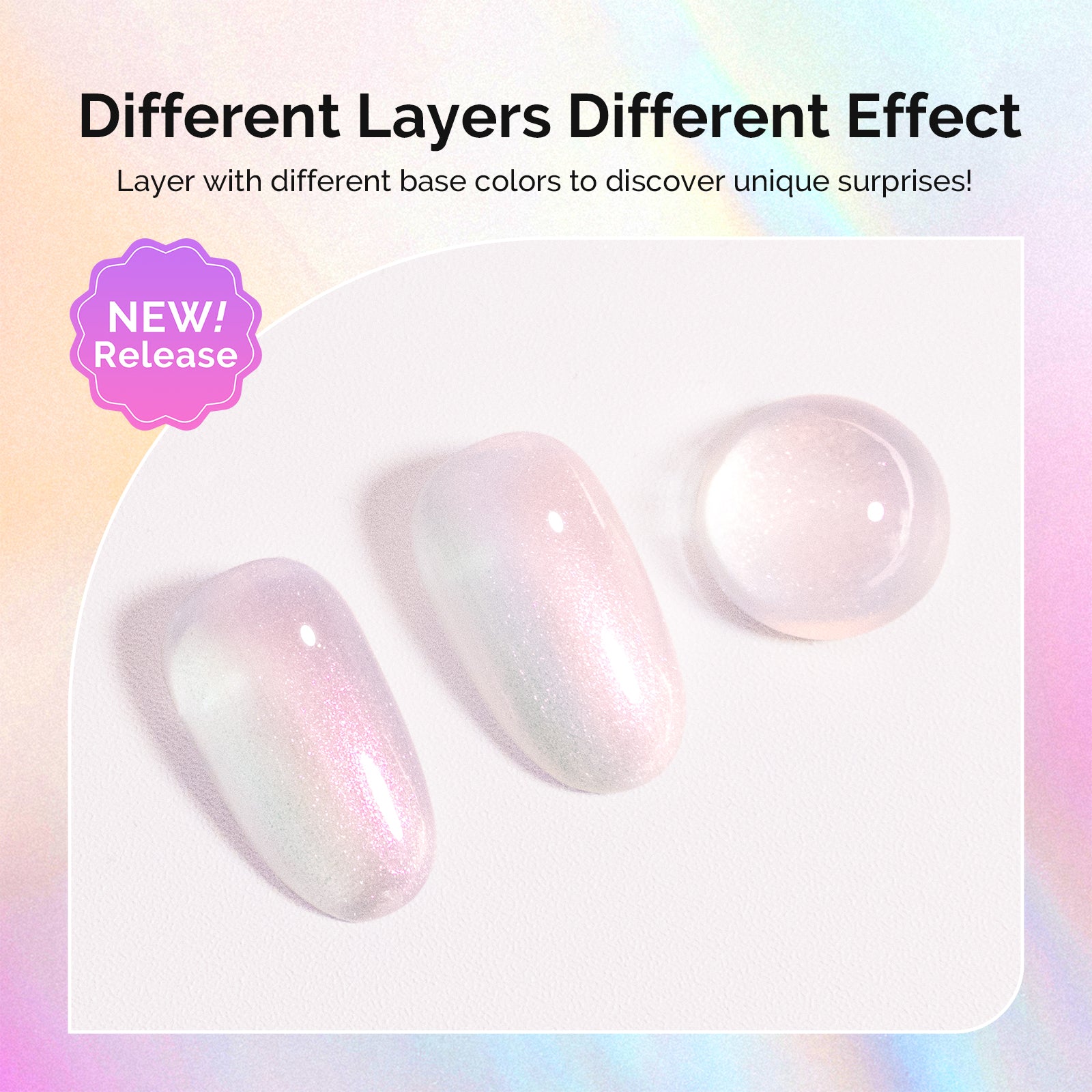 G2606 Pink Aurora Shimmer - TPO-Free Thick Gel Nail Polish(15ml) - 图片4