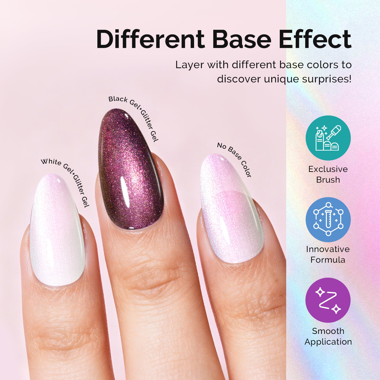 G2606 Pink Aurora Shimmer - TPO-Free Thick Gel Nail Polish(15ml) - 图片5