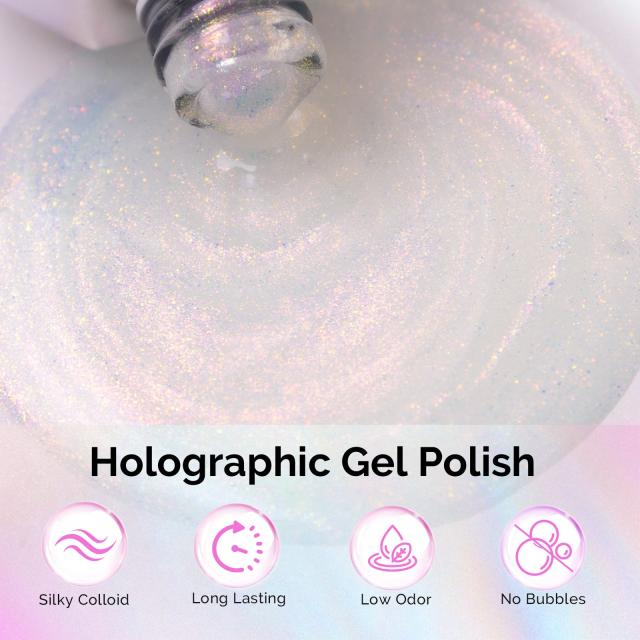 G2608 Shimmer Aurora Yellow Pink - TPO-Free Thick Gel Nail Polish(15ml)