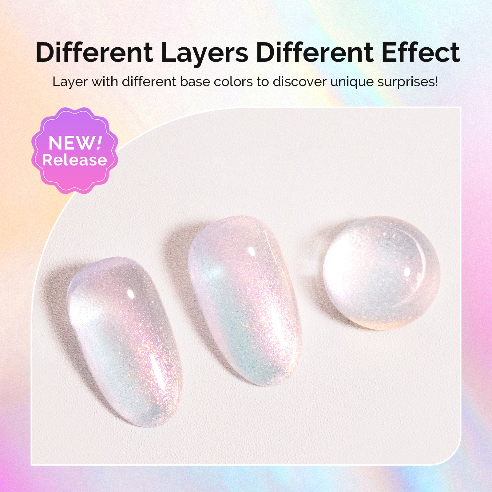 G2608 Shimmer Aurora Yellow Pink - TPO-Free Thick Gel Nail Polish(15ml) - 图片4