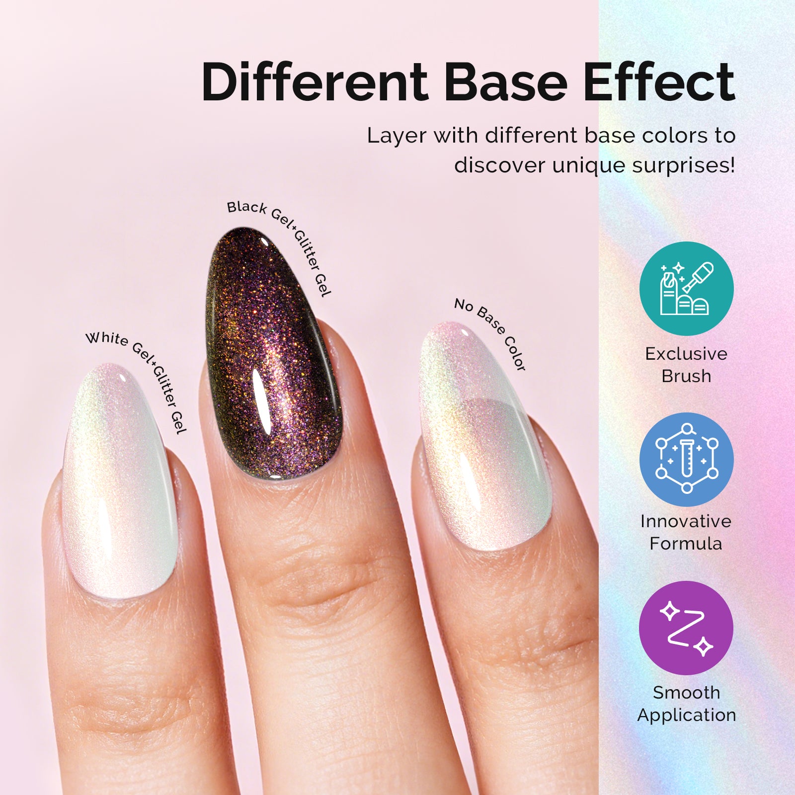 G2608 Shimmer Aurora Yellow Pink - TPO-Free Thick Gel Nail Polish(15ml) - 图片5