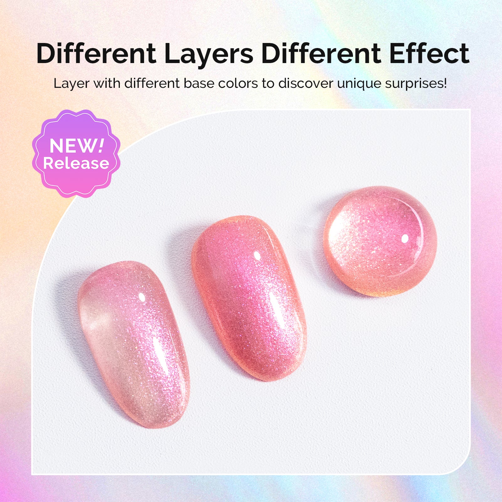 G2609 Jelly Pink Aurora Shimmer - TPO-Free Thick Gel Nail Polish(15ml) - 图片4