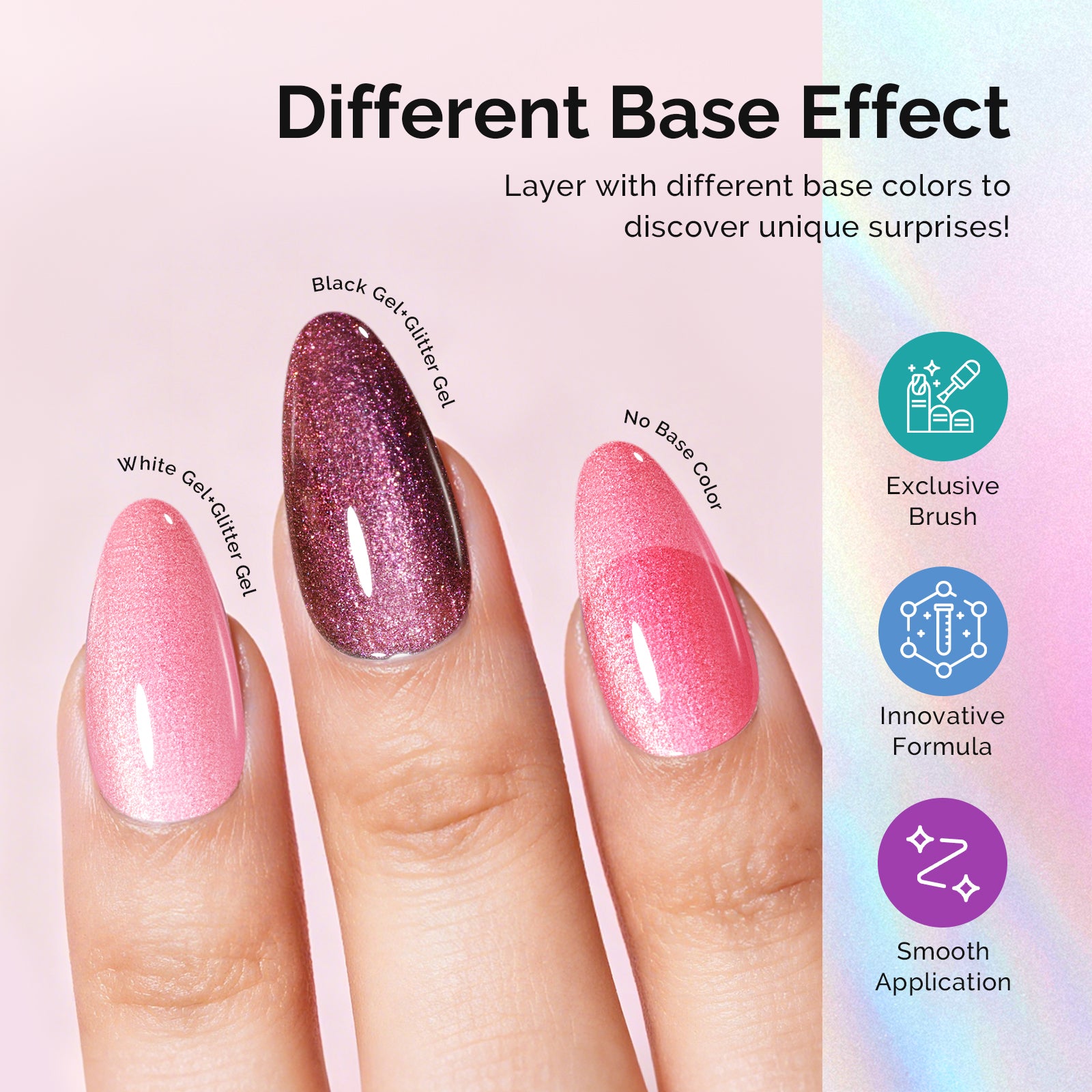 G2609 Jelly Pink Aurora Shimmer - TPO-Free Thick Gel Nail Polish(15ml) - 图片5