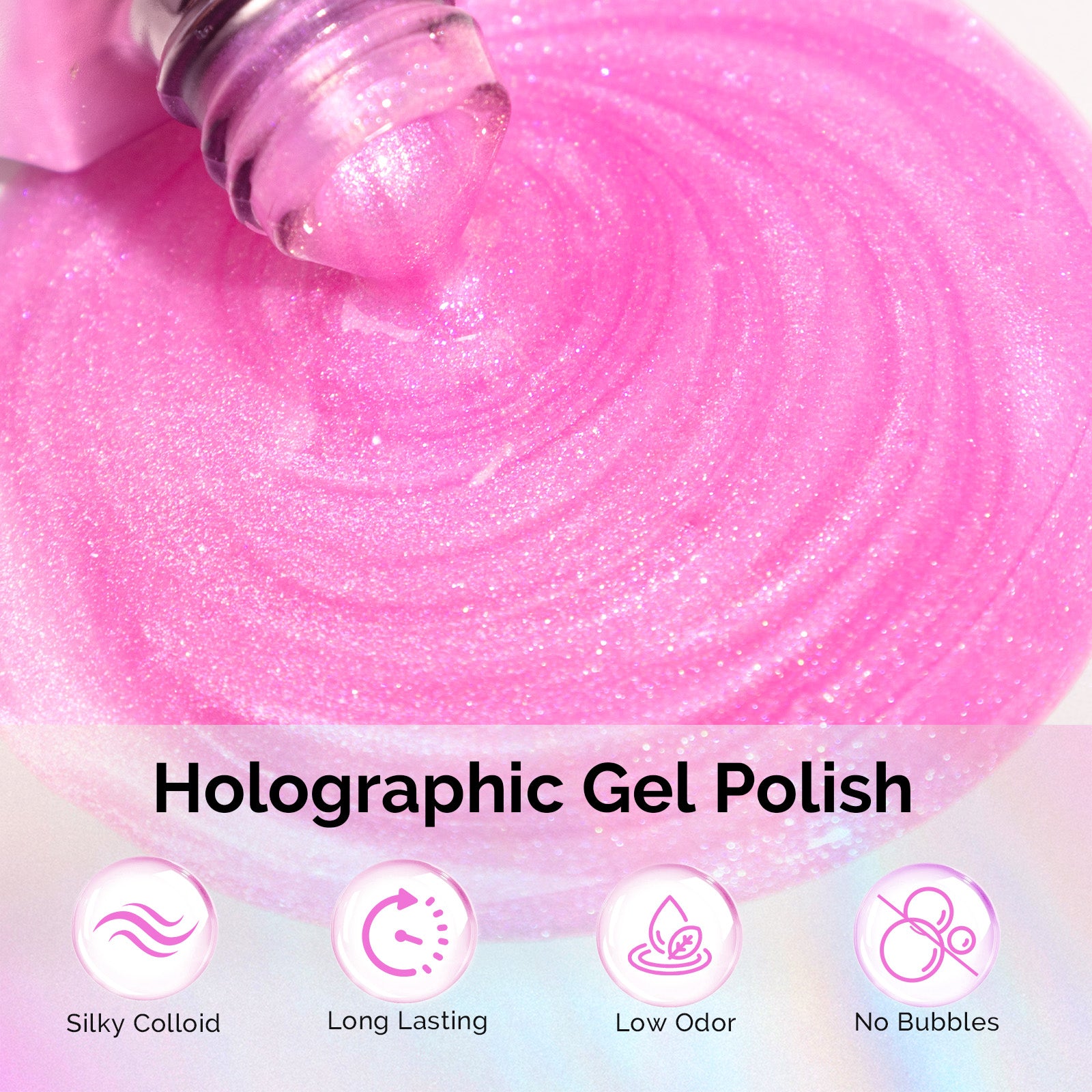 G2610 Jelly Pink Aurora Shimmer - TPO-Free Thick Gel Nail Polish(15ml) - 图片2