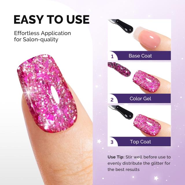 Galaliver Glitter Gel Nail Polish Set - 12 Colors