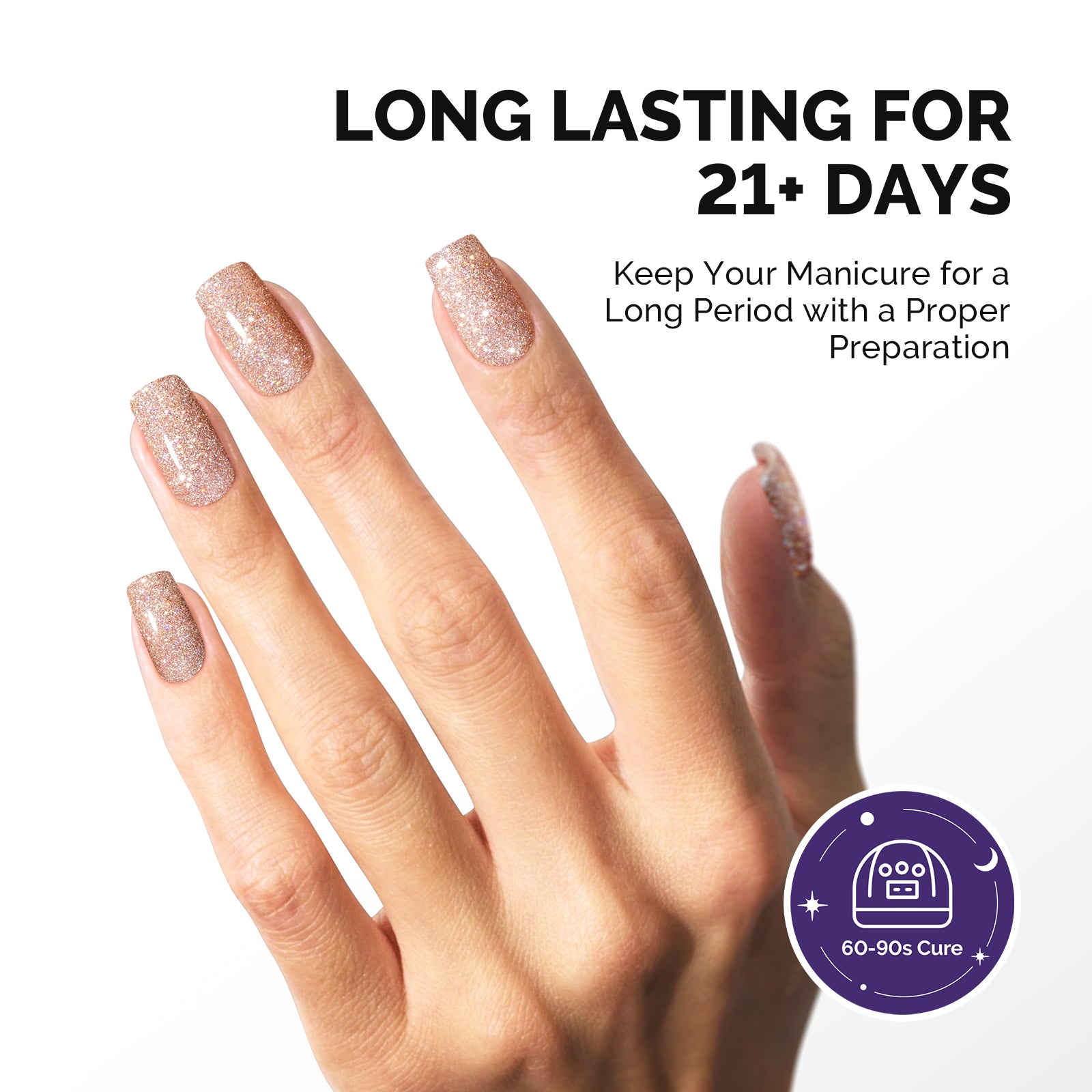 Galaliver Glitter Gel Nail Polish 15ml - X03 Nude Pink - 图片5